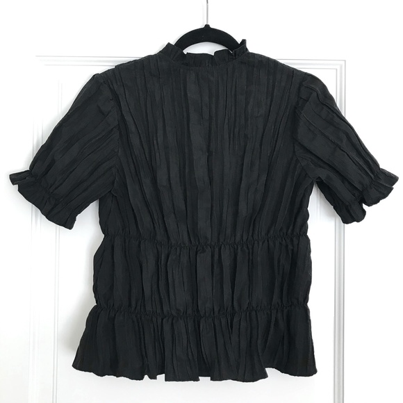 Zara Elastic Trim Blouse - Size XS - Picture 3 of 5